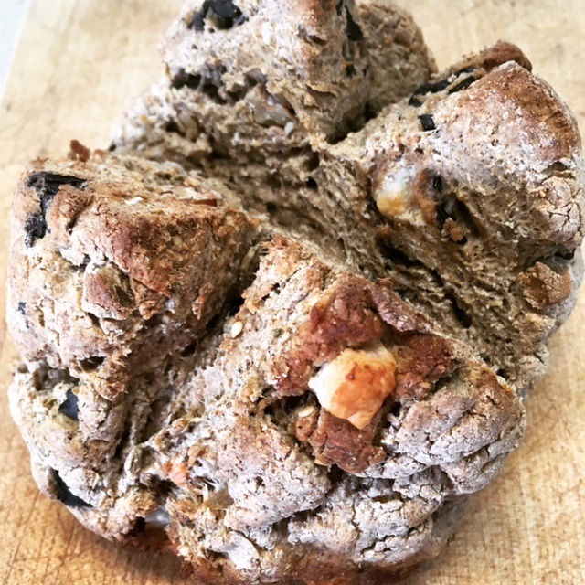 Walnut, Goat’s Cheese and Olive Soda Bread
